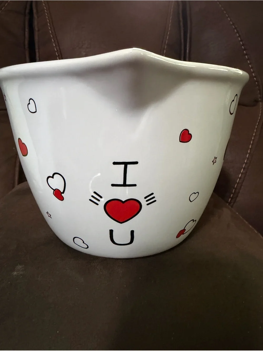 Disney White Mickey & Minnie Ceramic Mixing Bowl with Red Accents